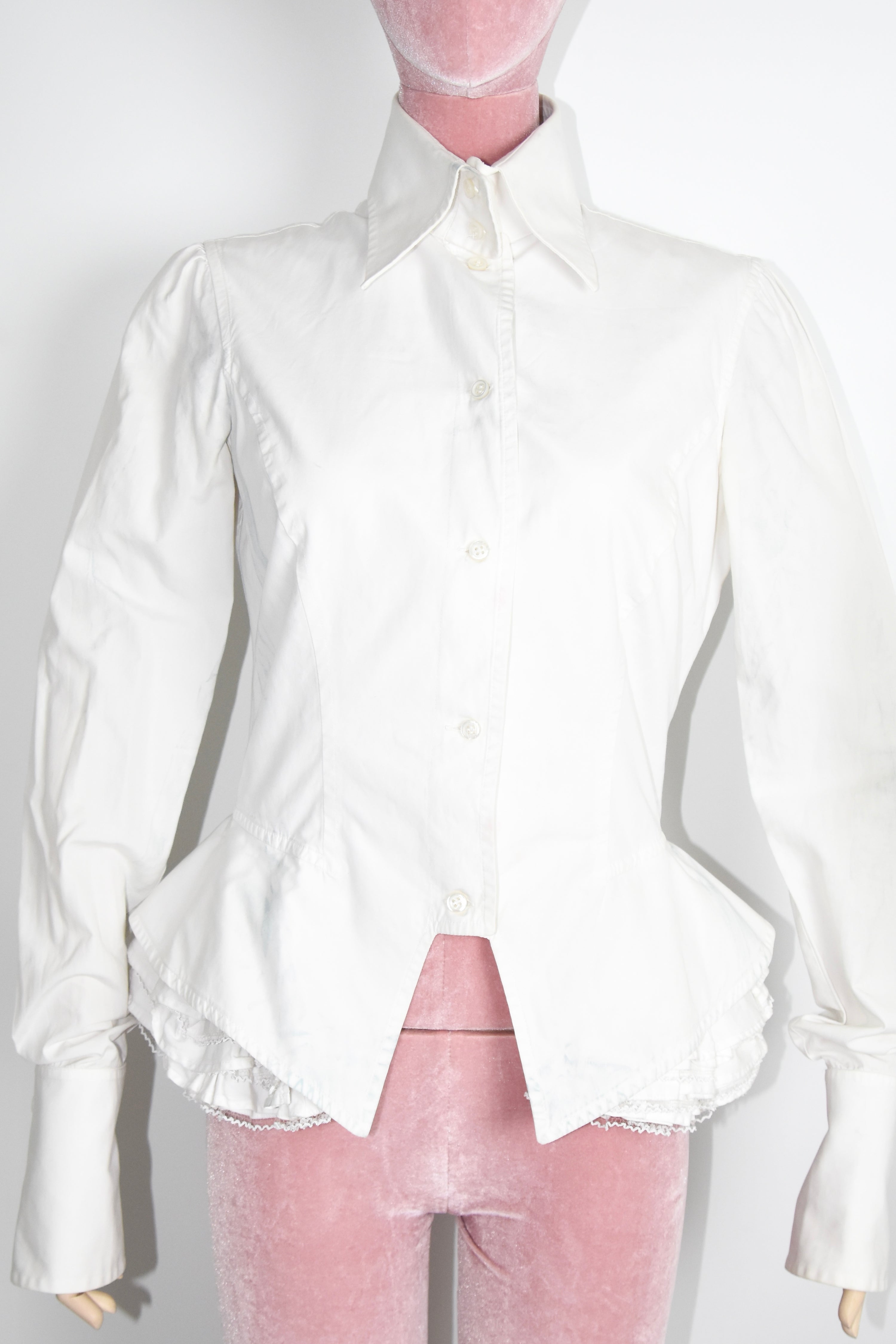 Gianfranco Ferré F/W 1995 Detachable Lace Hem Architectural Dress