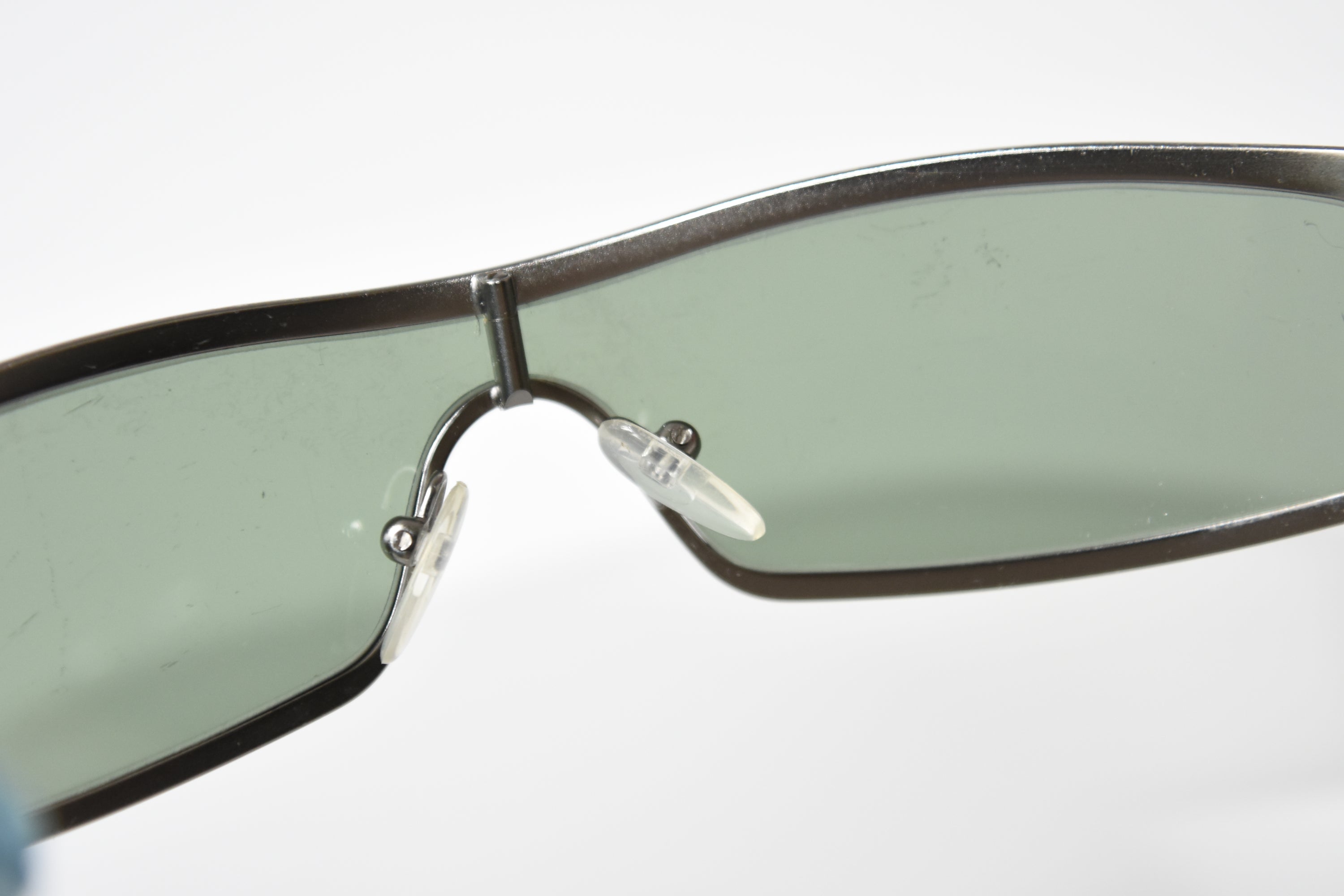 Alexander McQueen Holographic Crystal-Studded Visor Sunglasses