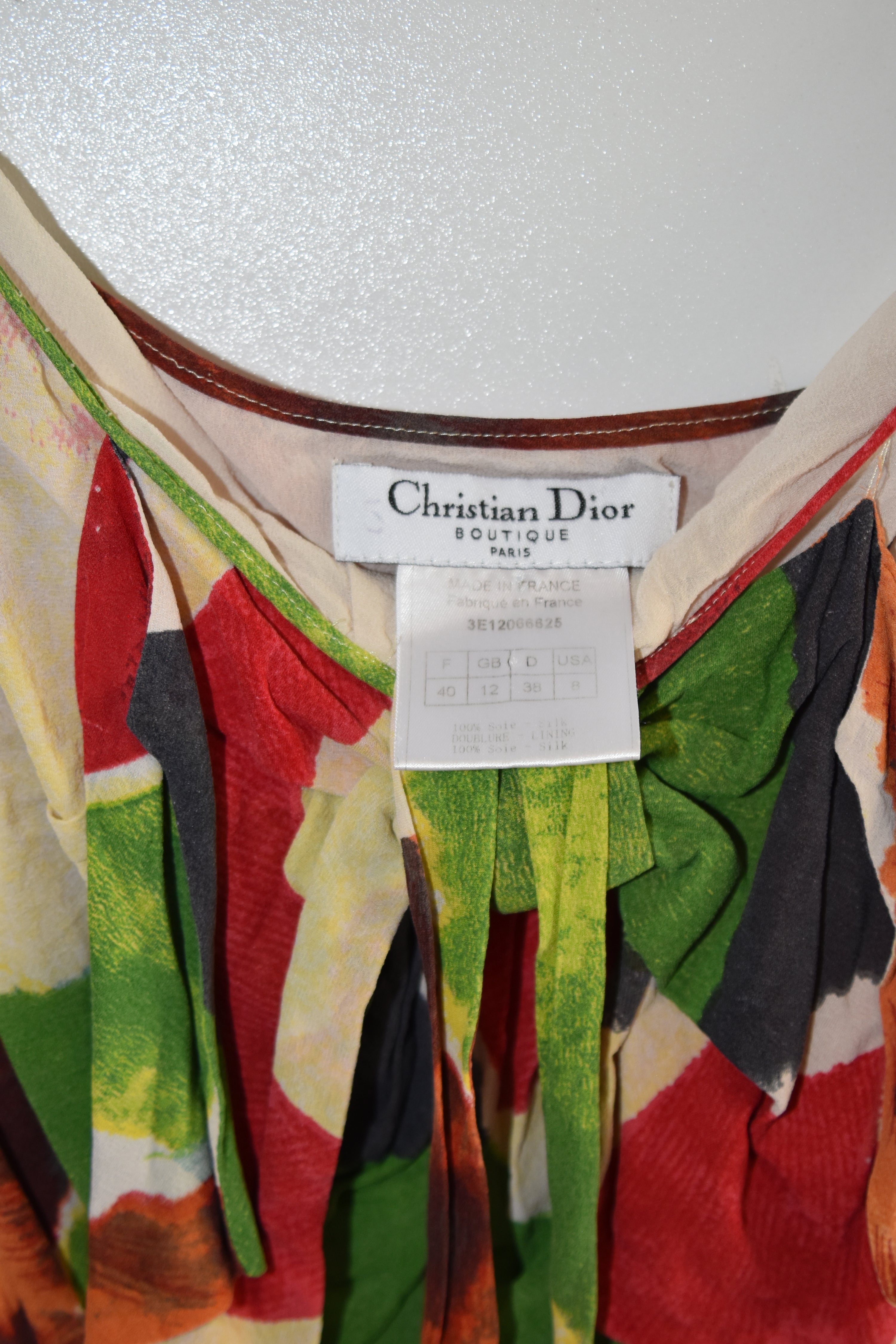Christian Dior SS2003 “70% OFF” Abstract Print Bias-Cut Dress