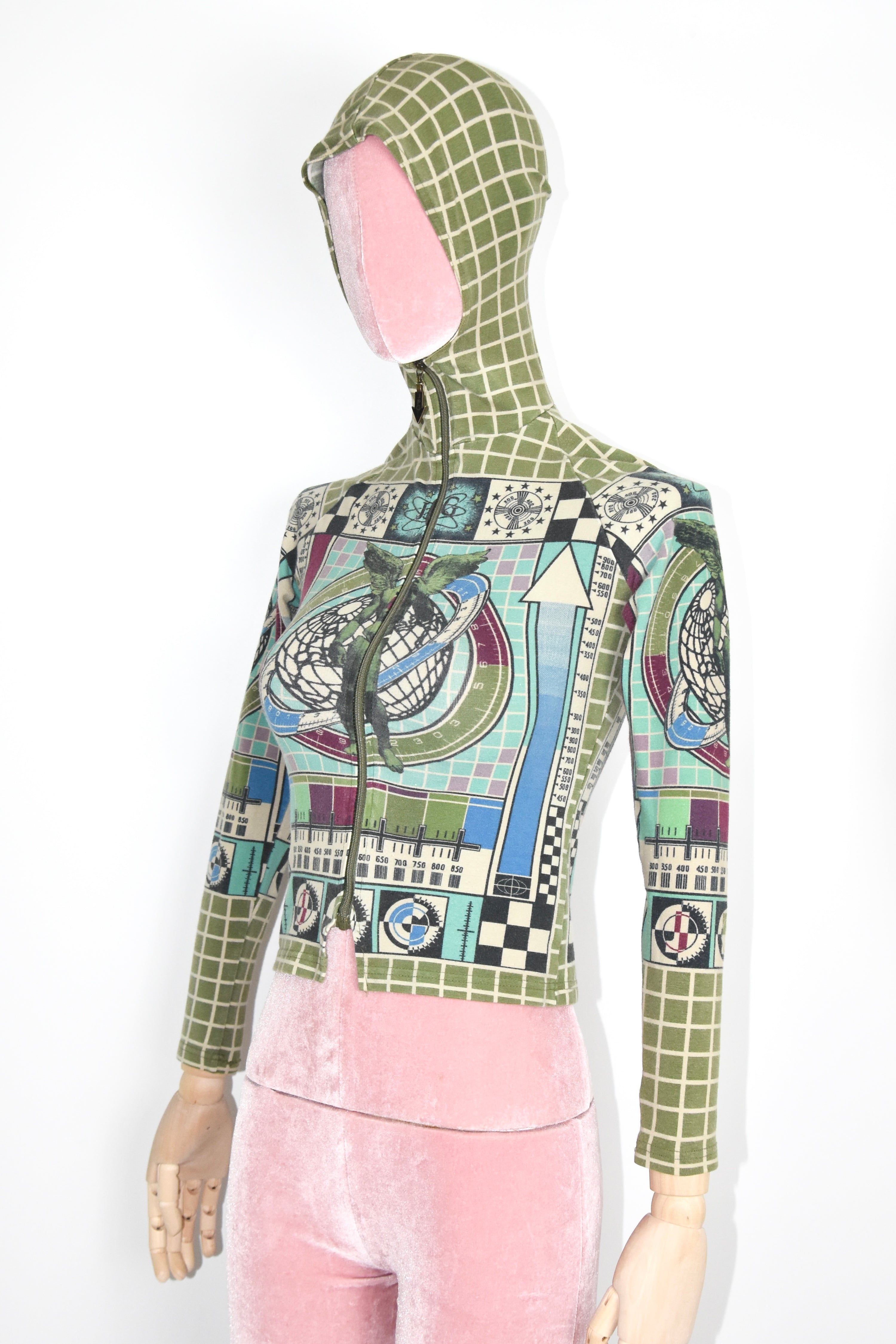 Jean Paul Gaultier Vintage TV Print Hooded Sweatshirt