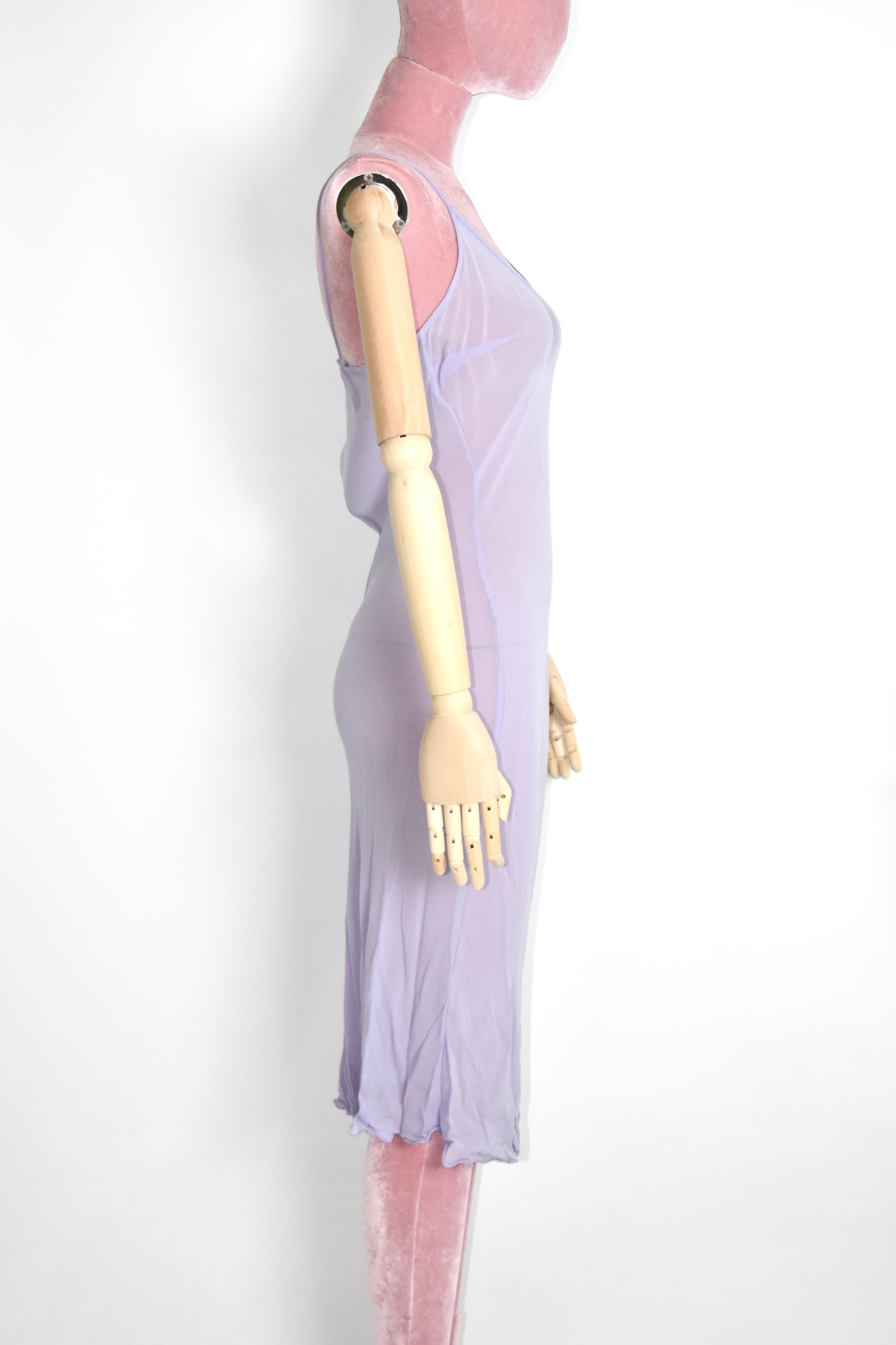 Blumarine F/W 1997 Rose-Print Layered Hooded Slip Dress