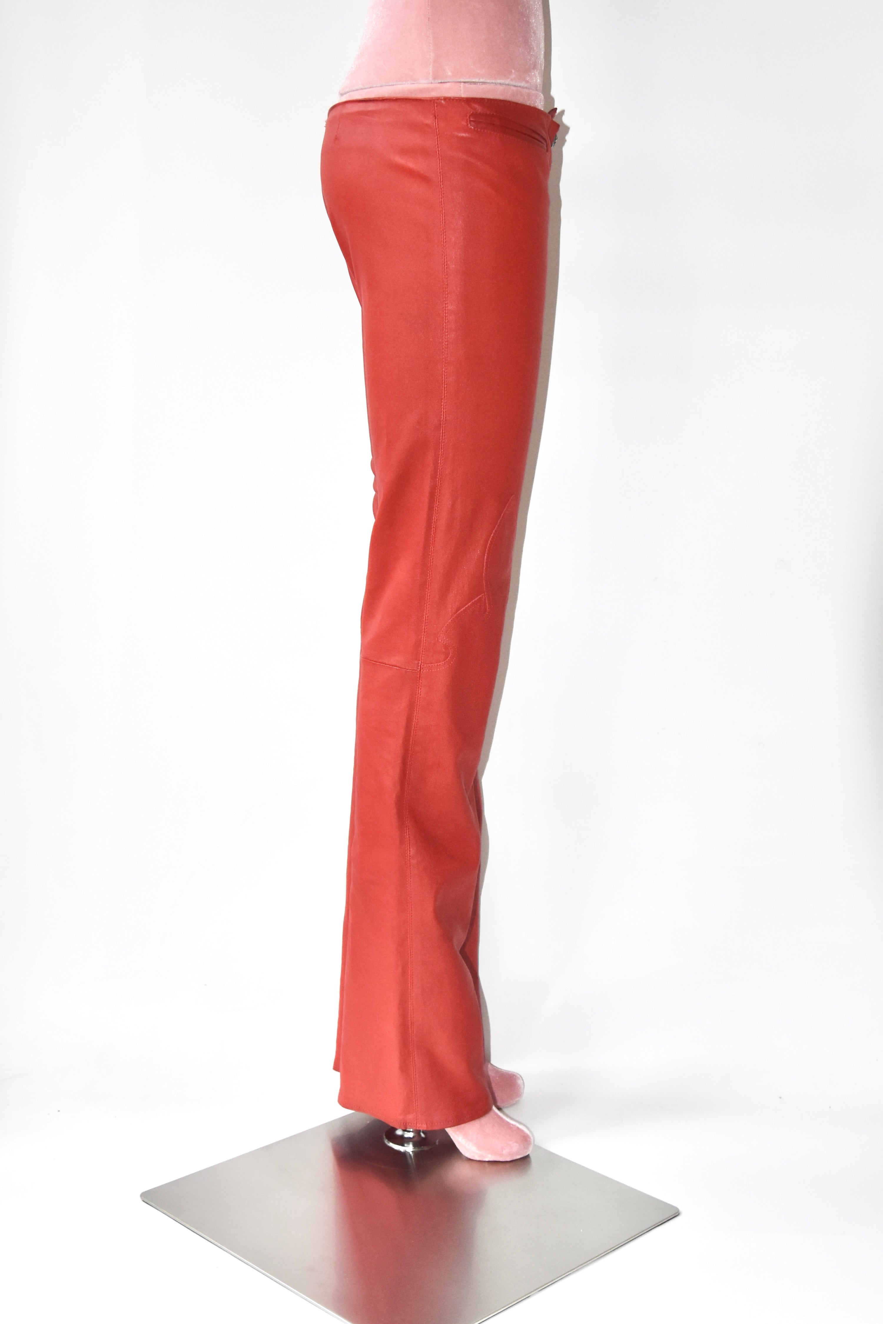 Chrome Hearts Ultra-Rare Red Full Leather Pants