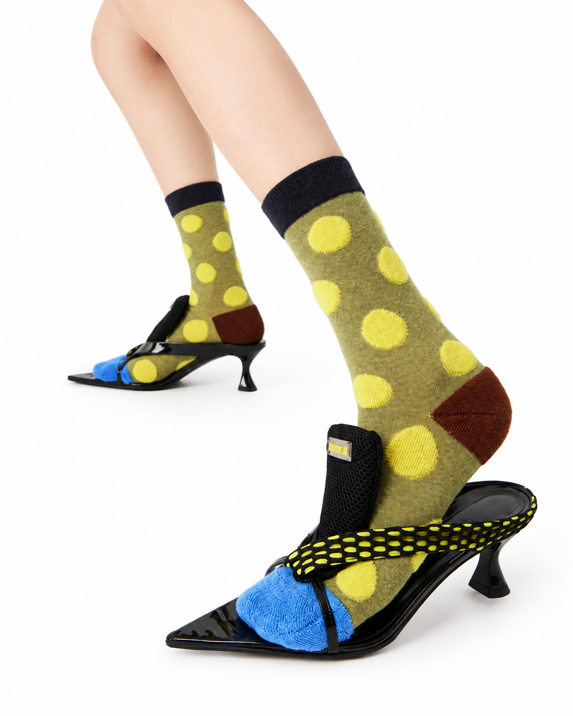 Curated Designer Stock Colorful Polka Dot Sock Bundle — 9-Pair Set
