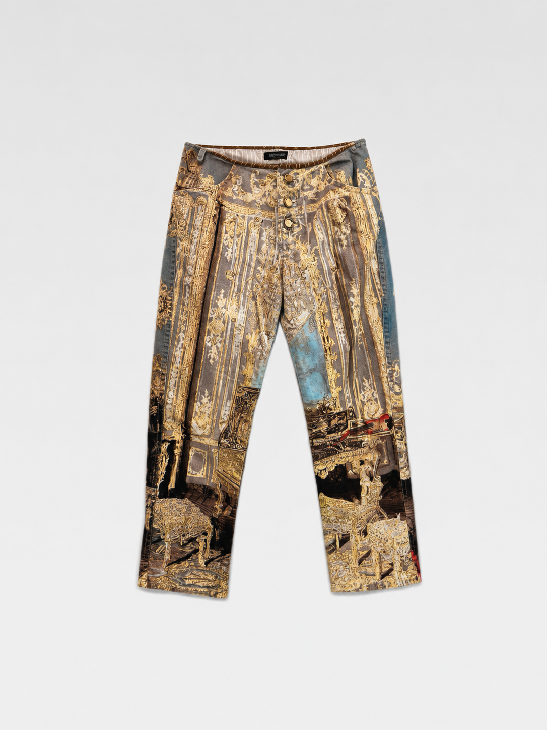 Roberto Cavalli Baroque Palace Museum Print Pants Vintage Archive Runway Collector Piece