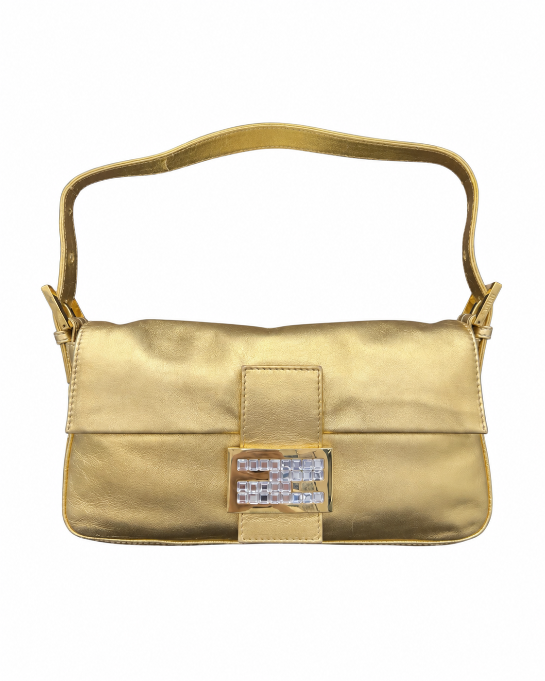 Fendi Gold Leather Baguette Shoulder Bag – Carrie Bradshaw’s Sex and the City Iconic Style
