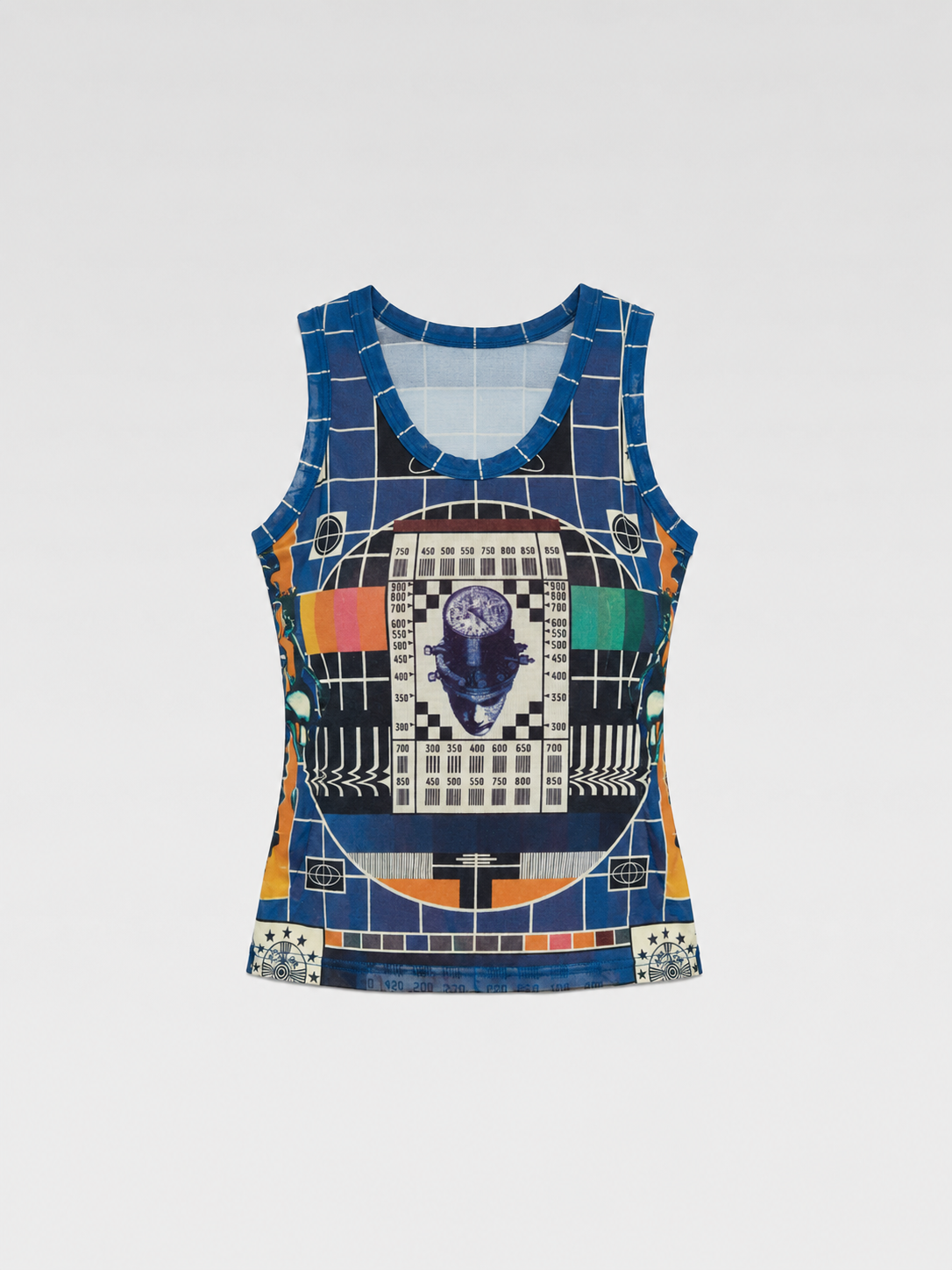 Jean Paul Gaultier Vintage TV Print Mesh Tank Top