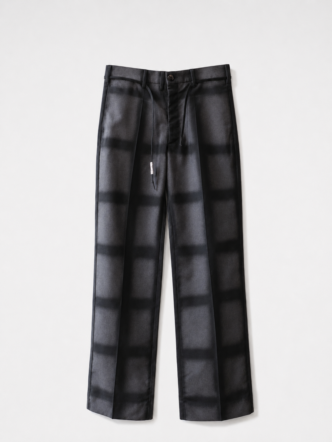 Marni Grey Black Check Spray Print Trousers