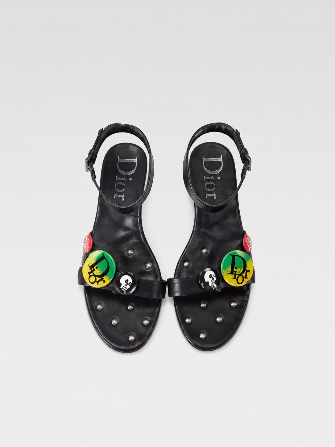 Christian Dior by John Galliano Punk Badge Studded Sandals