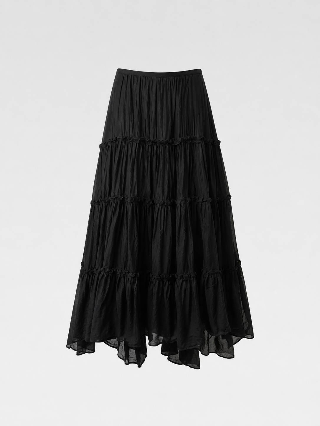 Jean Paul Gaultier Black Tiered Maxi Skirt