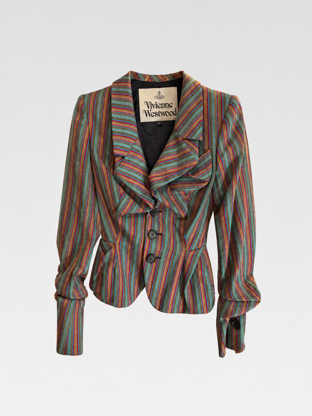 Vivienne Westwood Striped Draped Corset Blazer Multicolor Tailored Jacket Bella Hadid Rare Size 38
