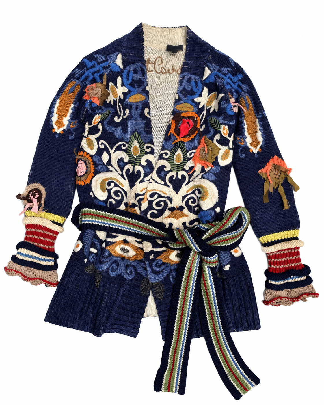 Just Cavalli Rare 3D Floral Embroidered Knit Cardigan