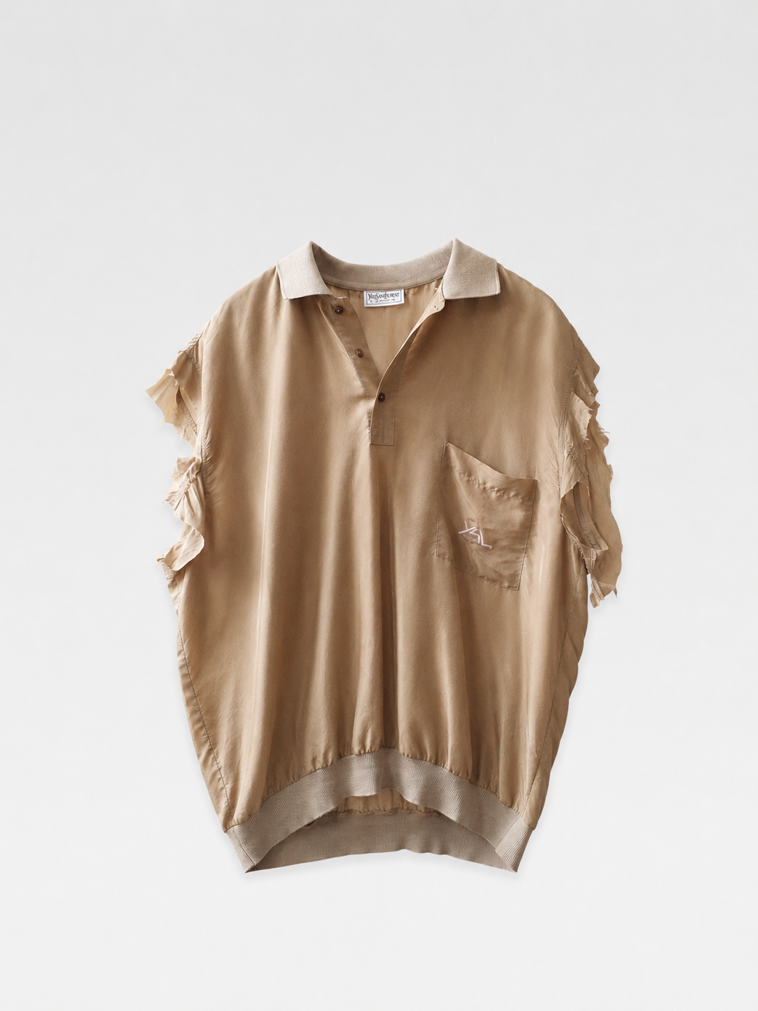 Yves Saint Laurent Deconstructed Gold Polo Shirt