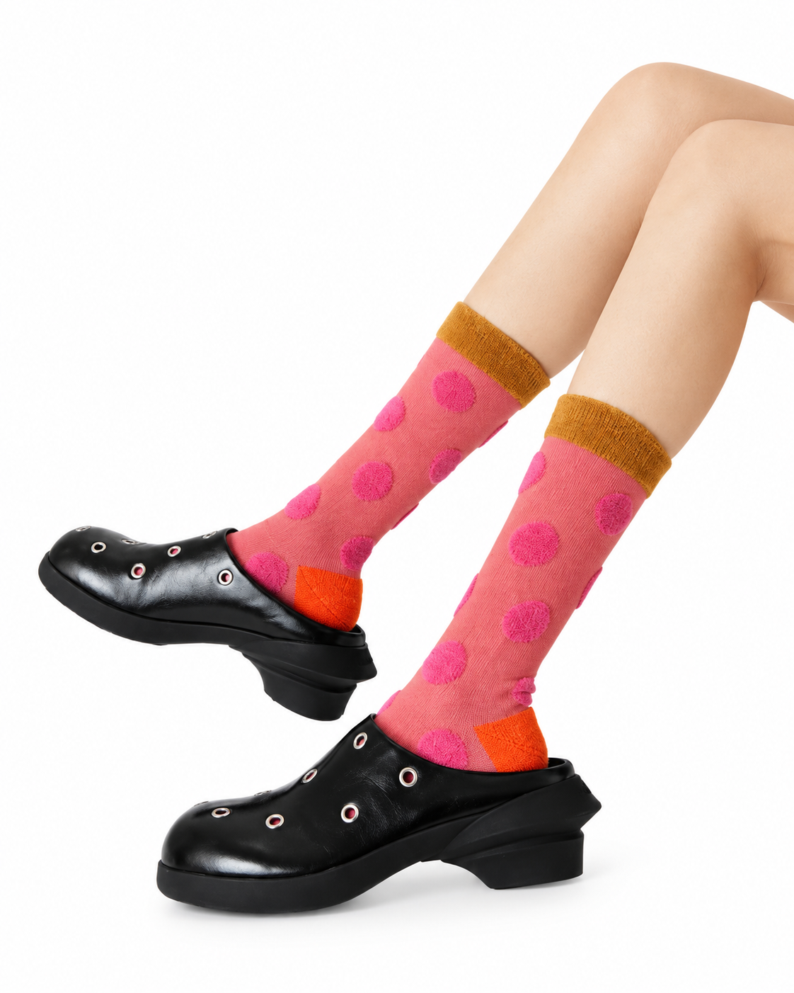 Curated Designer Stock Colorful Polka Dot Sock Bundle — 9-Pair Set