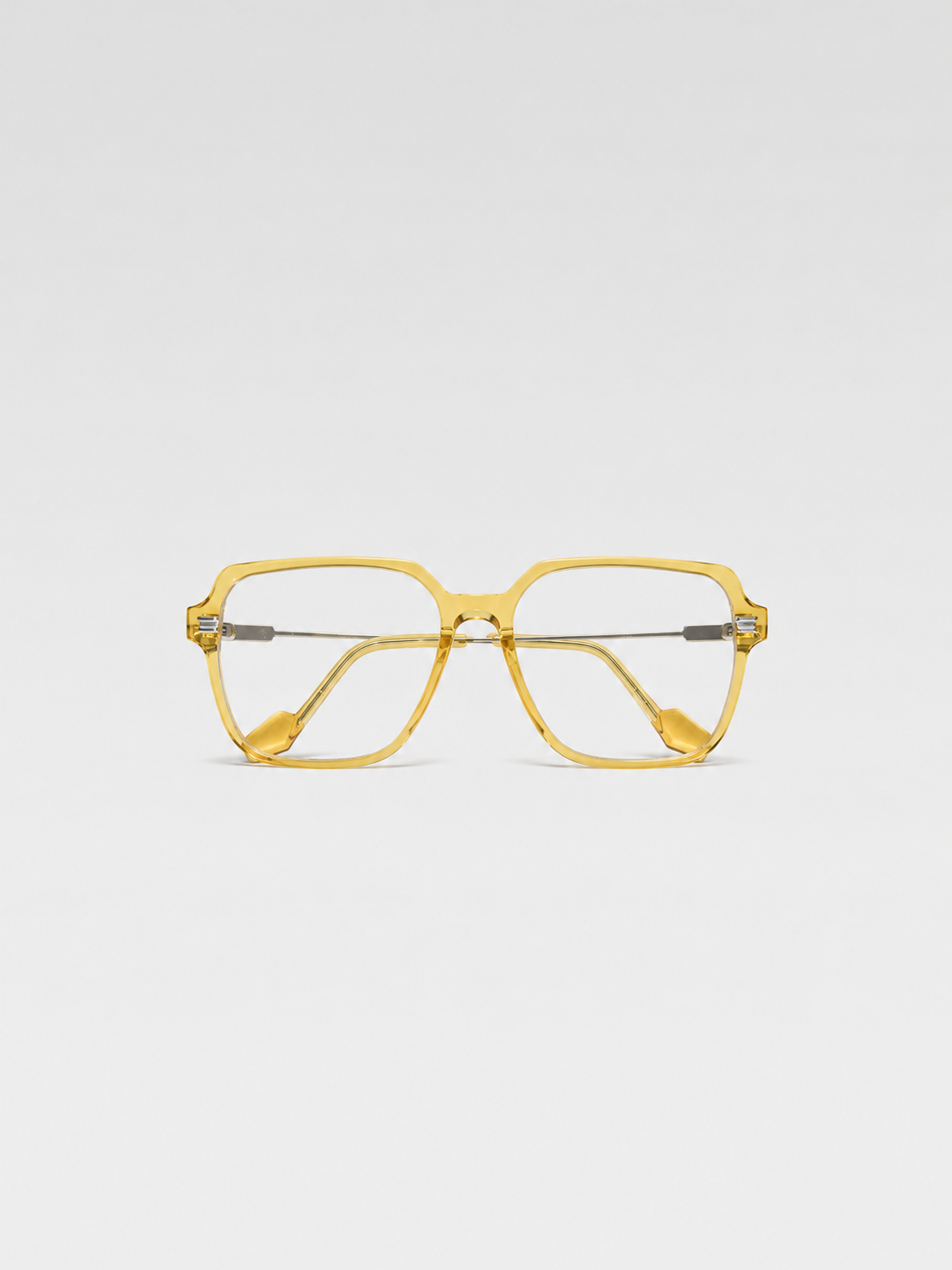 Gentle Monster Transparent Yellow Square Frame Glasses – Retro Futuristic Optical Frames