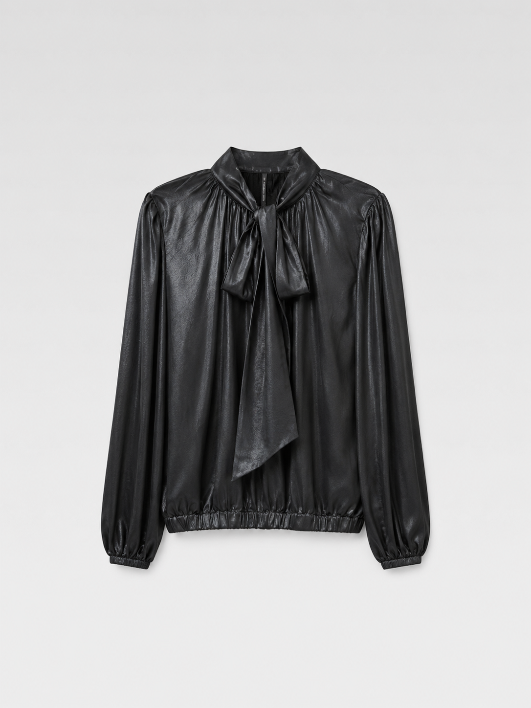 Dolce & Gabbana Shimmering Black Silk Pussy-Bow Blouse – Runway Archive