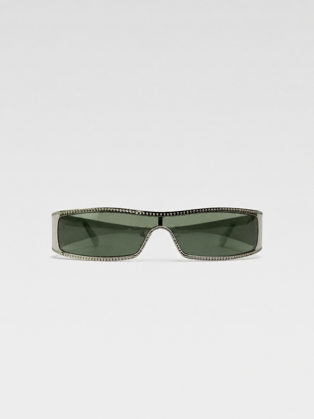 Alexander McQueen Holographic Crystal-Studded Visor Sunglasses