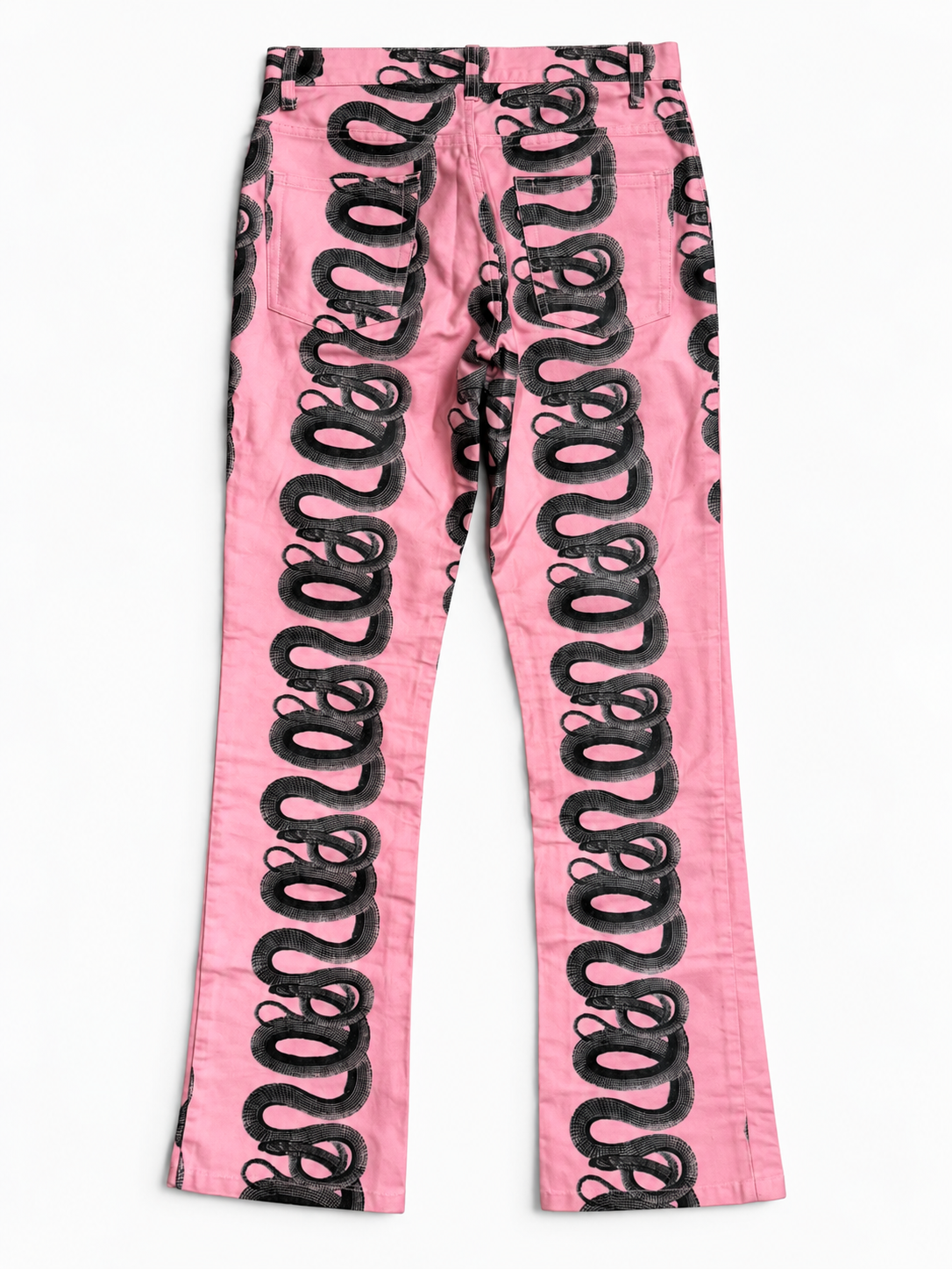 Hysteric Glamour Vintage Pink Snake Print Denim Jeans