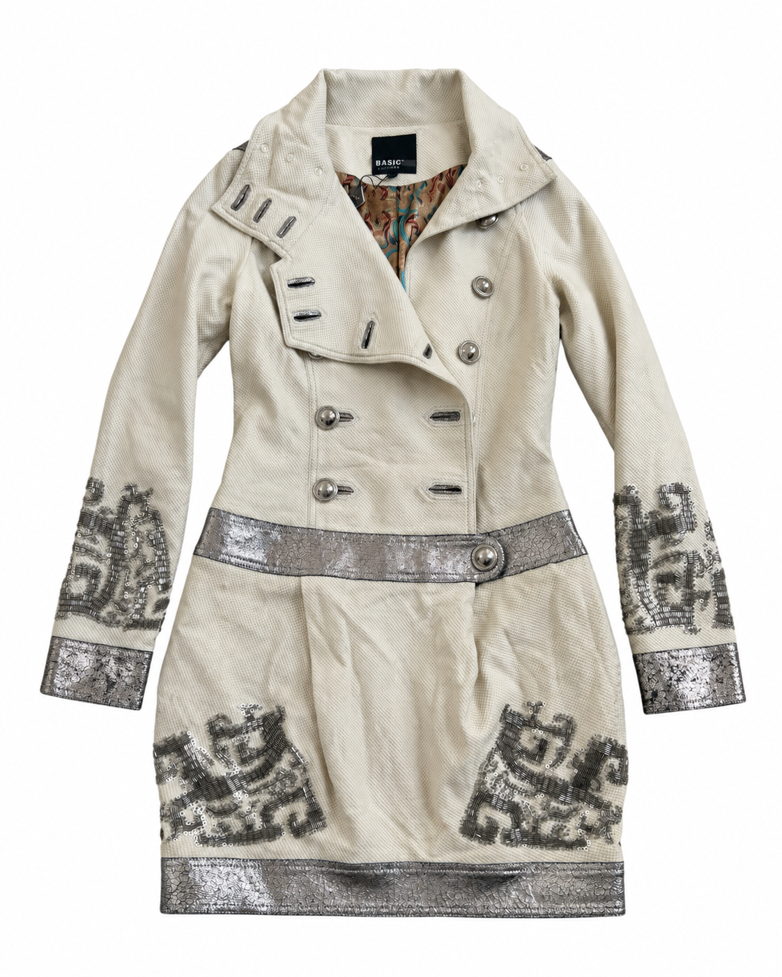 Rare Vintage Embellished Military-Inspired Mini Dress