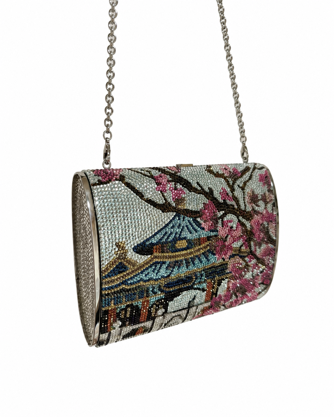 Judith Leiber Crystal-Embellished Oriental Evening Bag – Rare Collectible Minaudière