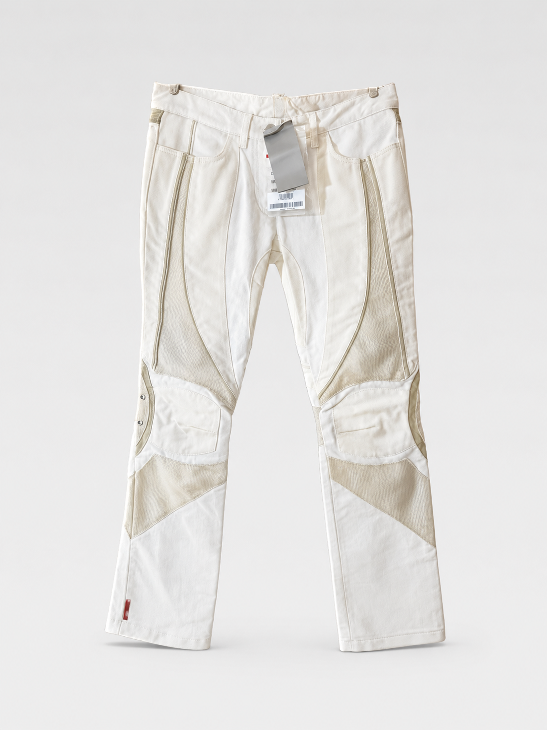 Prada Sport Y2K White Technical Racing Pants Vintage Archive Nylon Cotton Panelled Track Pants