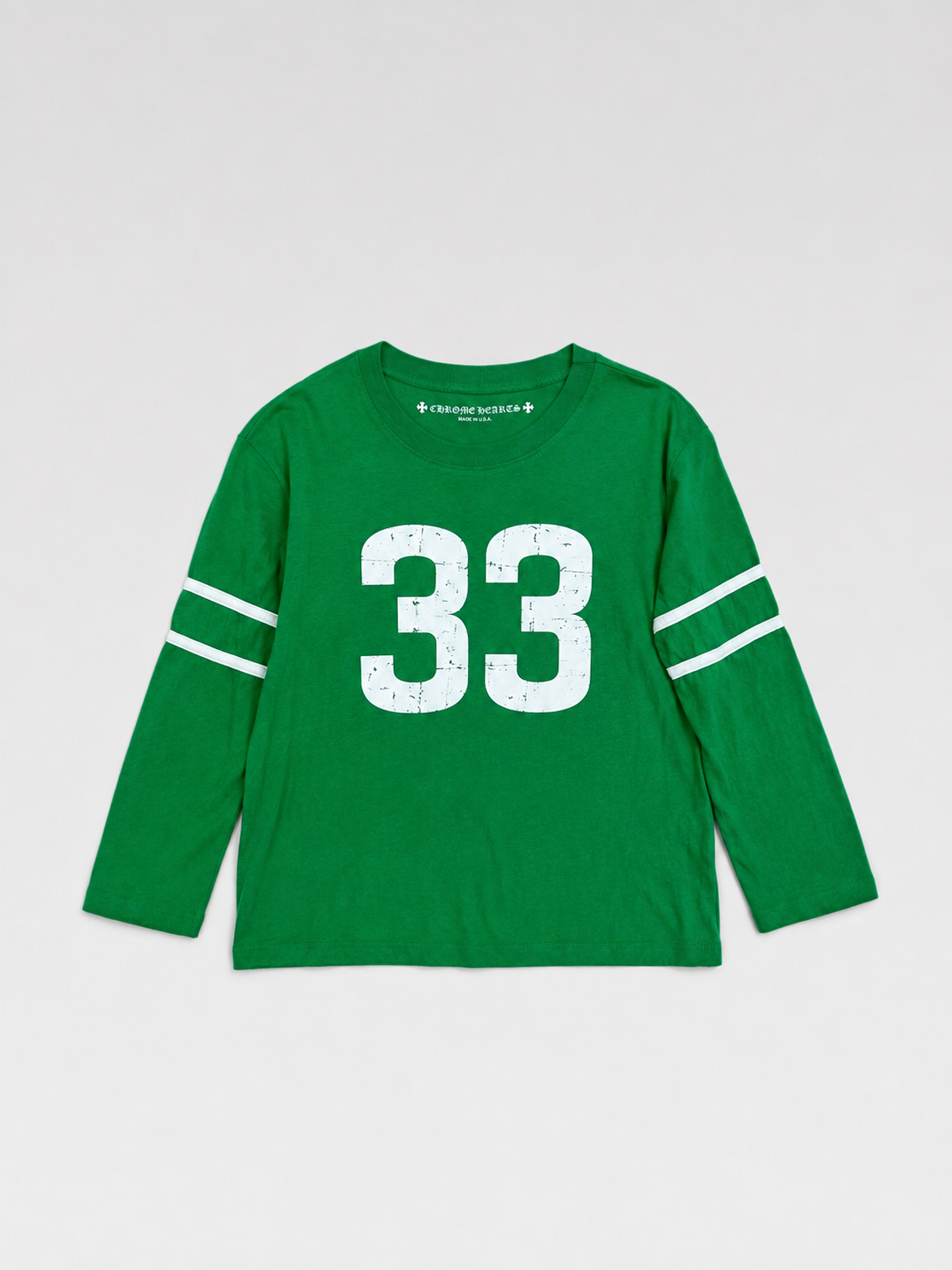 Chrome Hearts Green Long Sleeve Shirt 33 Graphic Jersey Tee Horseshoe Logo Rare Vintage