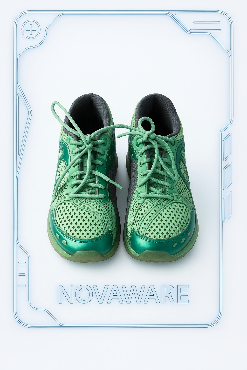 Kiko Kostadinov × ASICS Green Mesh Gel-Sokat Infinity Sneakers (Cyber-Organic Y2K Runner)