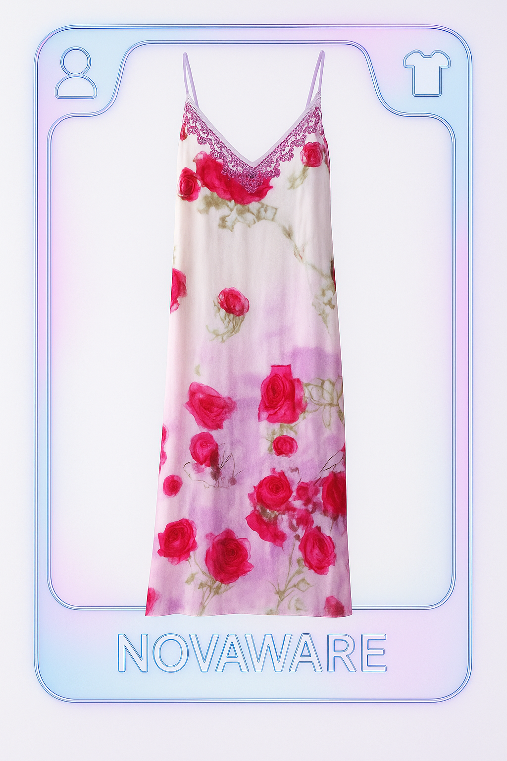 Blumarine F/W 1997 Rose-Print Layered Hooded Slip Dress