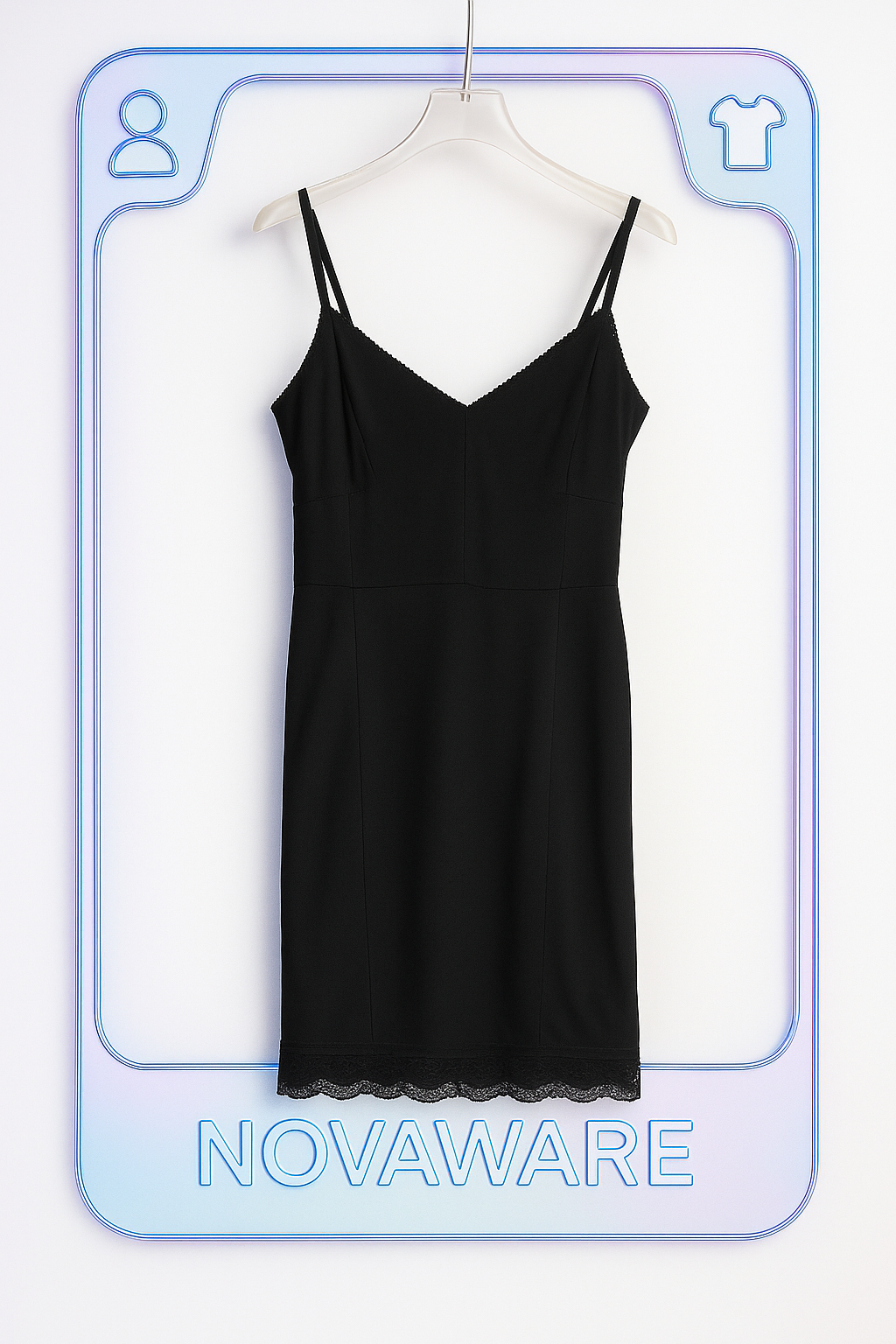 Dolce & Gabbana Black Silk Slip Dress with Lace Hem