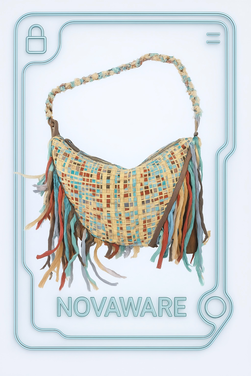 CHANEL Multicolor Fringed Woven Raffia Shoulder Bag with Braided Strap & CC Zipper Pull (Circa 2000s, Vintage)
