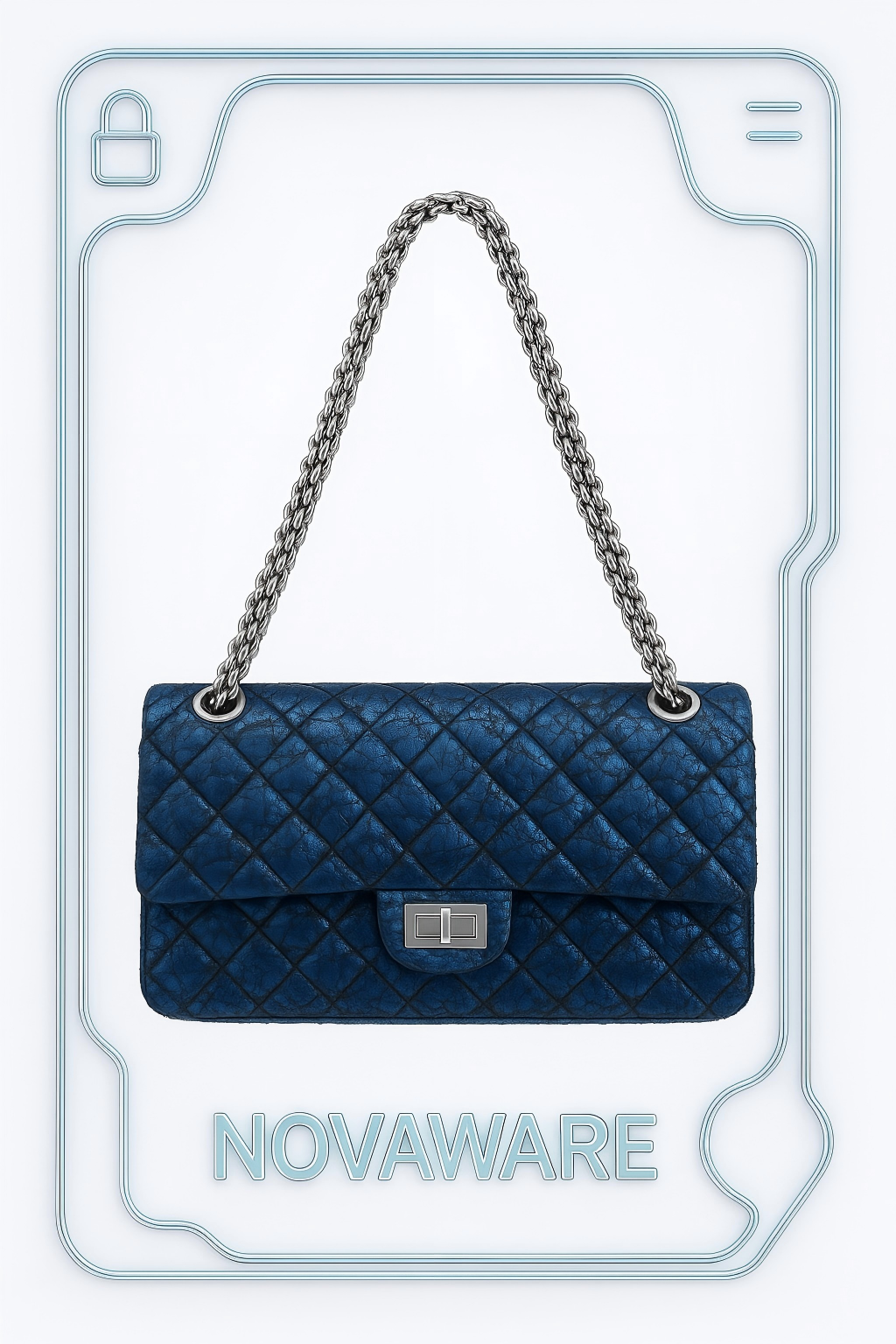 Chanel Reissue 2.55 Flap Bag in Iridescent Blue Python Embossed Leather