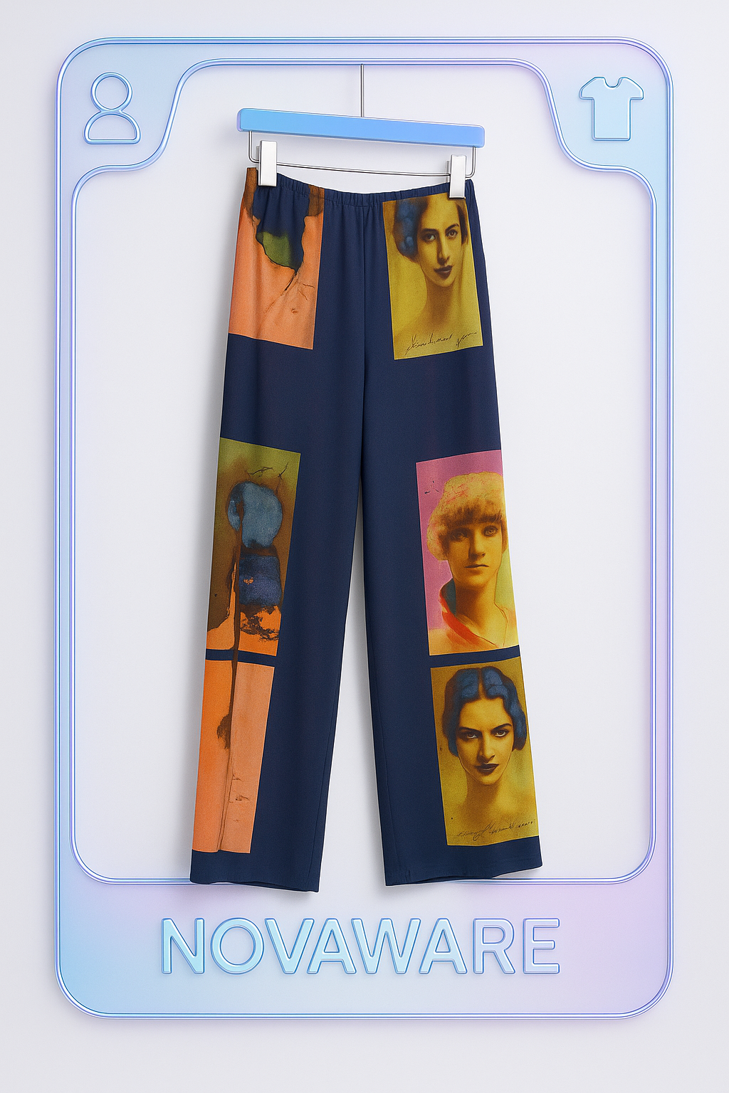 Jean Paul Gaultier S/S 2002 “Portrait Print” Mesh Trousers