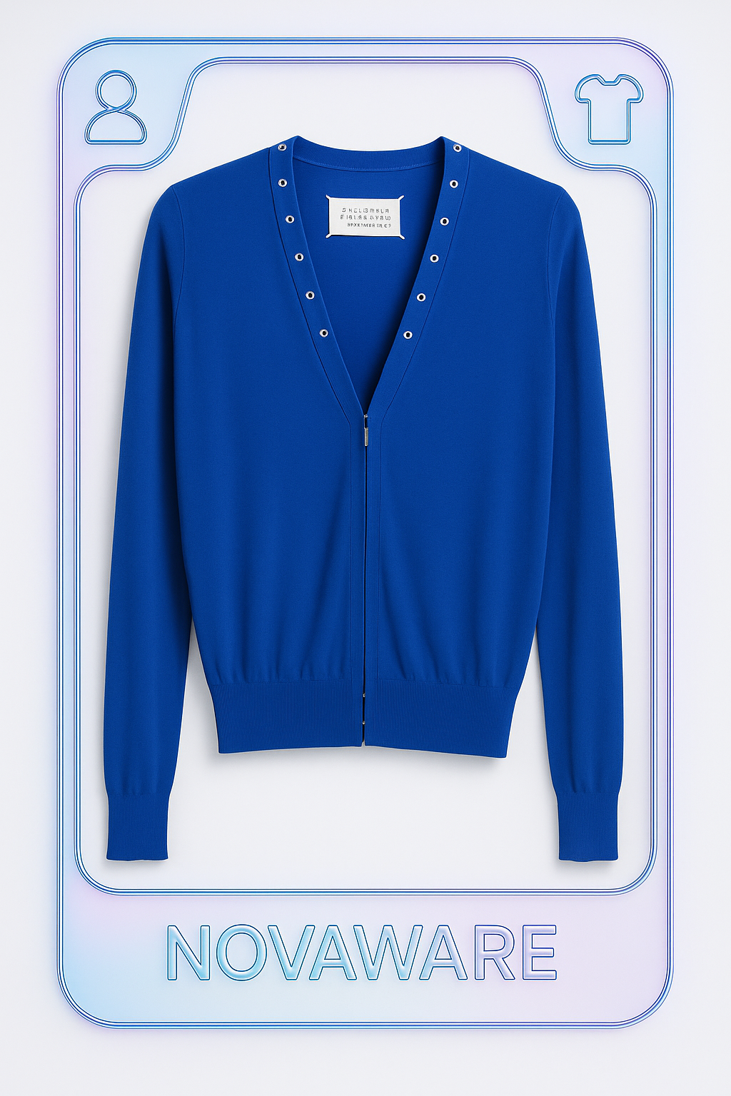 Maison Margiela Multi-Snap Blue Knit Cardigan