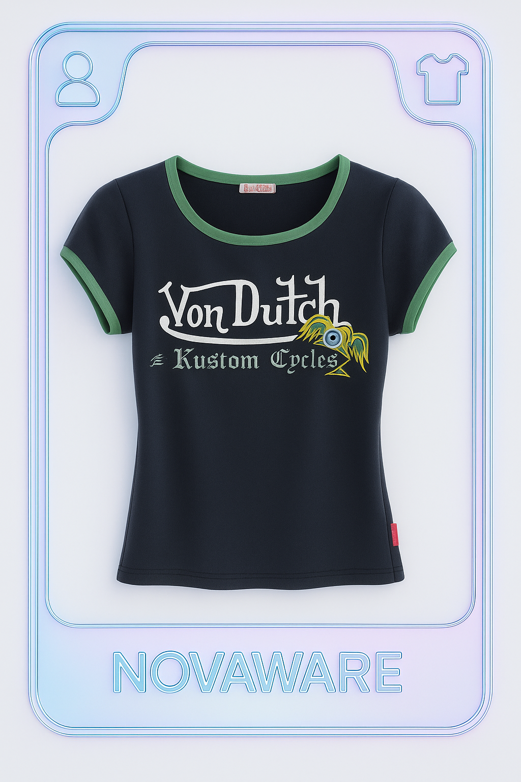 Von Dutch Y2K Kustom Cycles Baby Tee