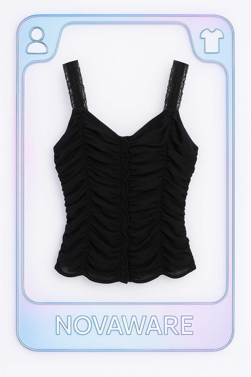 Moschino Vintage Lace-Strap Ruched Camisole