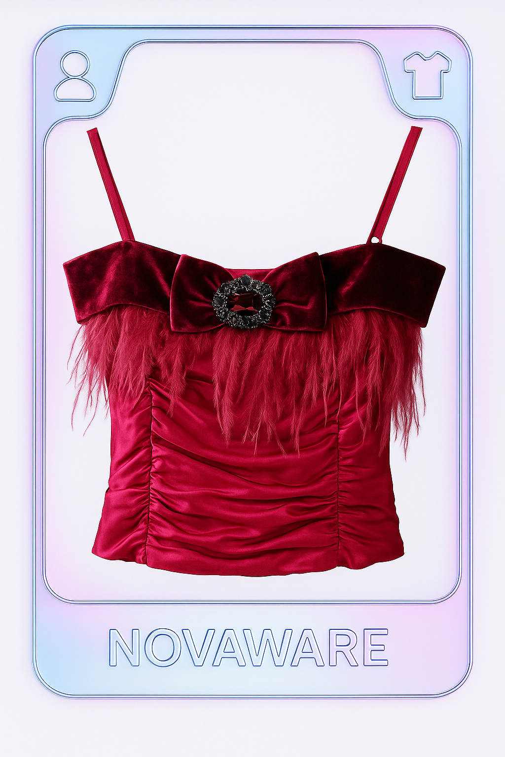 Dolce & Gabbana F/W 2002 Burgundy Velvet Ostrich Feather Corset