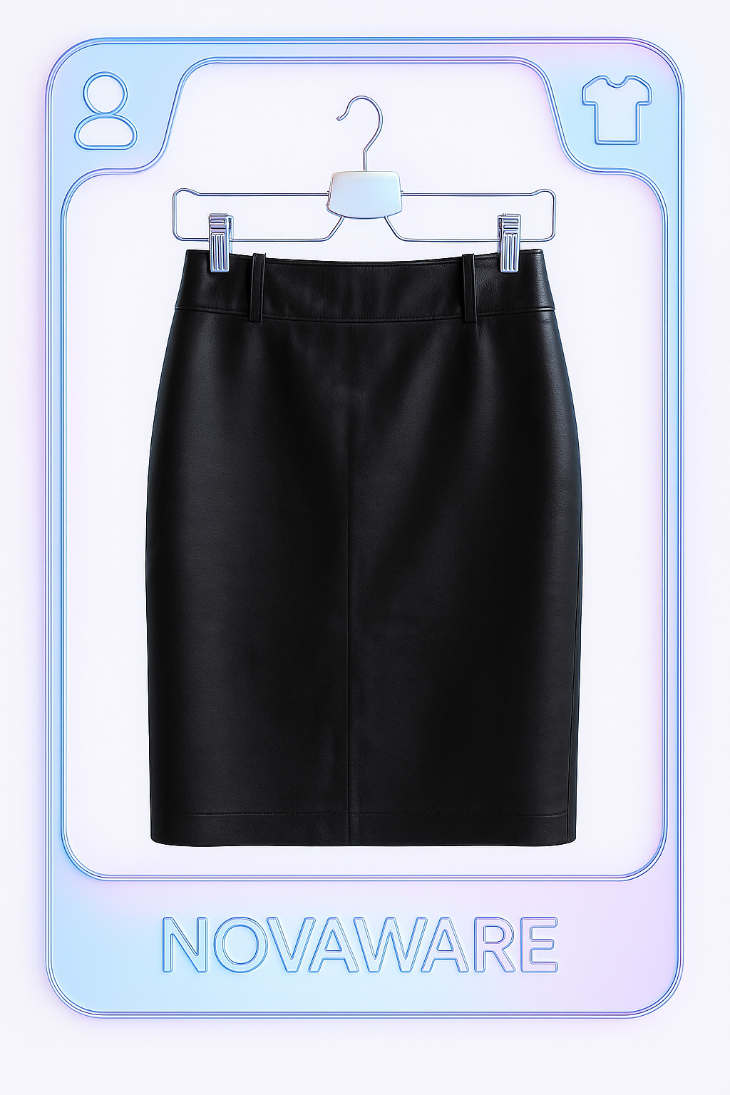 D&G Black Leather Pencil Skirt