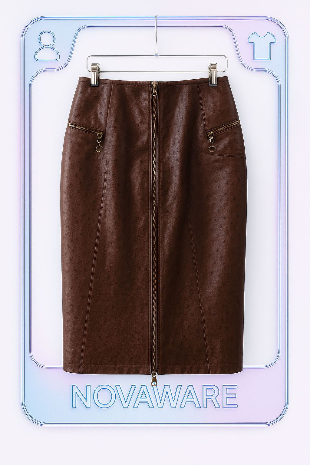 Christian Dior F/W 2000 Ostrich Leather Mid-Length Skirt