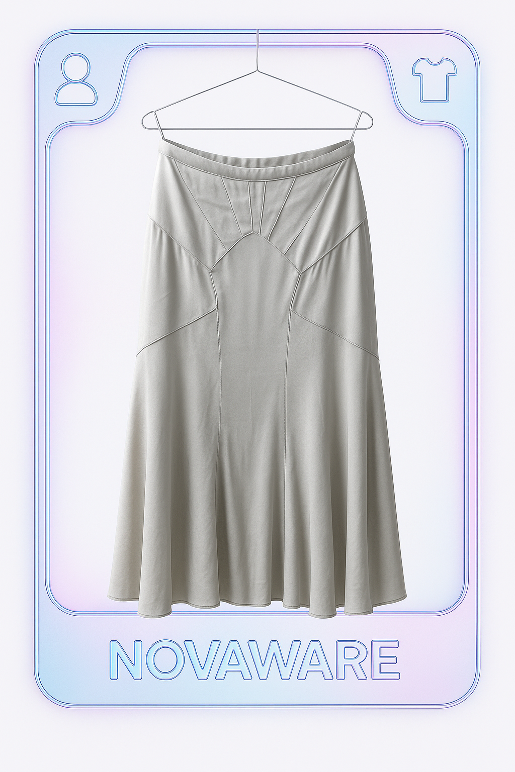 Dolce & Gabbana Silver Satin Panel Skirt