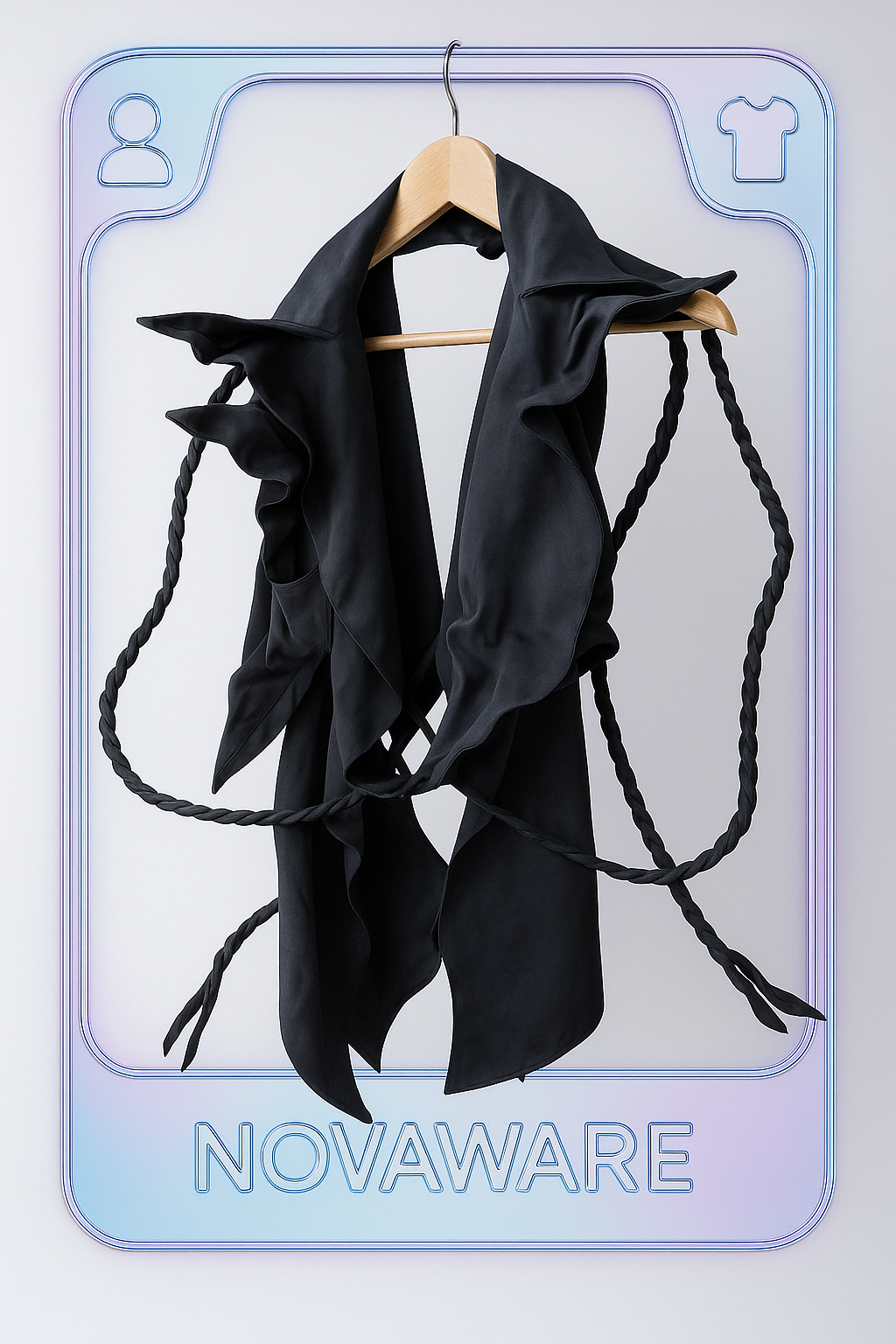 Yohji Yamamoto Origami-Collar Vest with Twisted Cord Belt