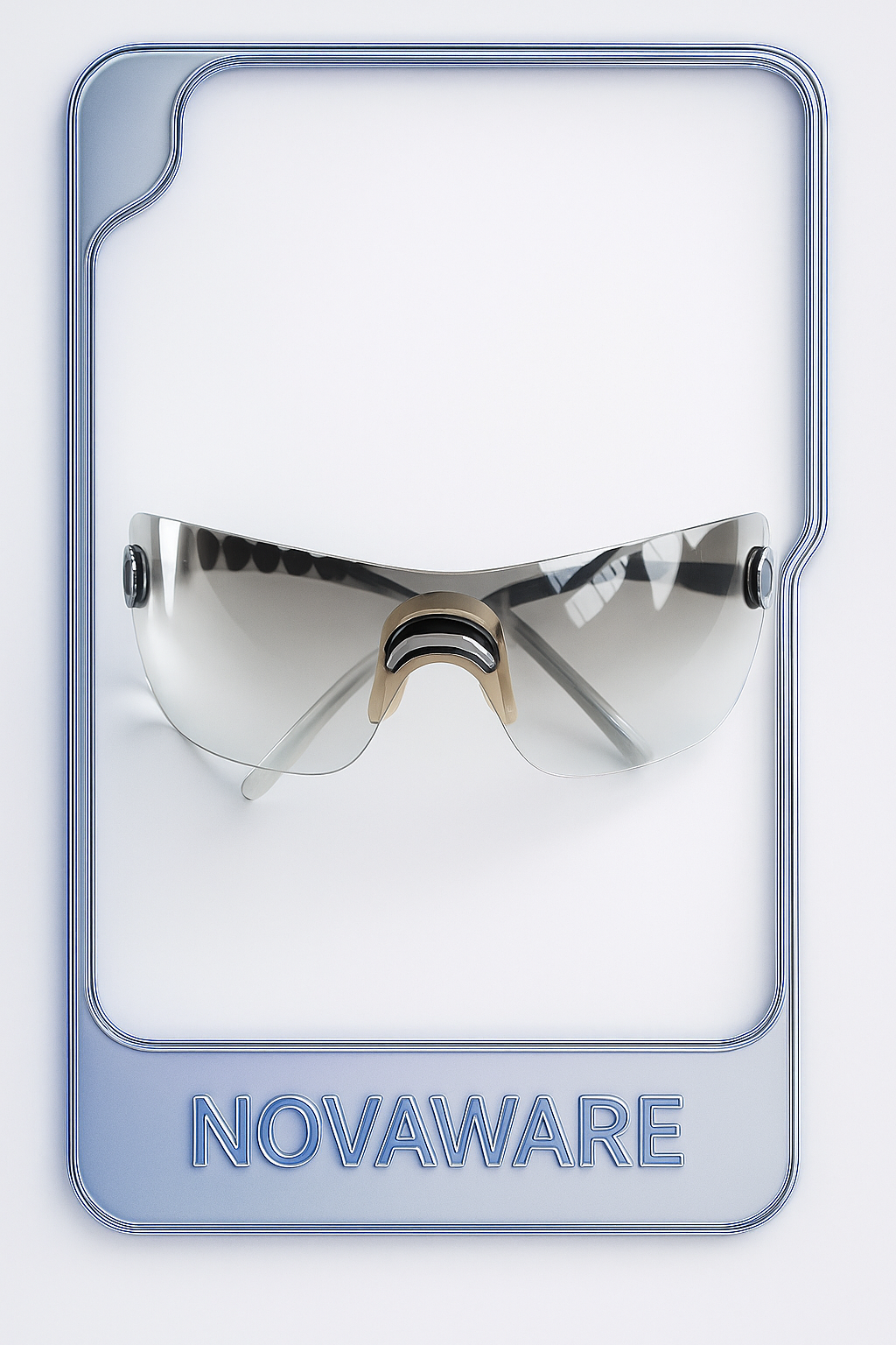 Dior Reflective Silver Y2K Visor Sunglasses