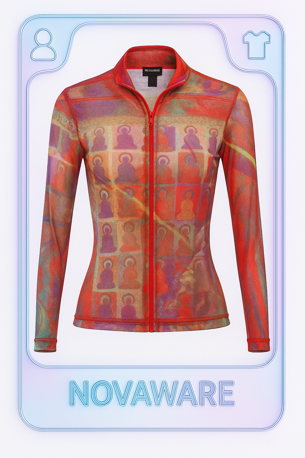 Vivienne Tam Buddha Print Mesh Top