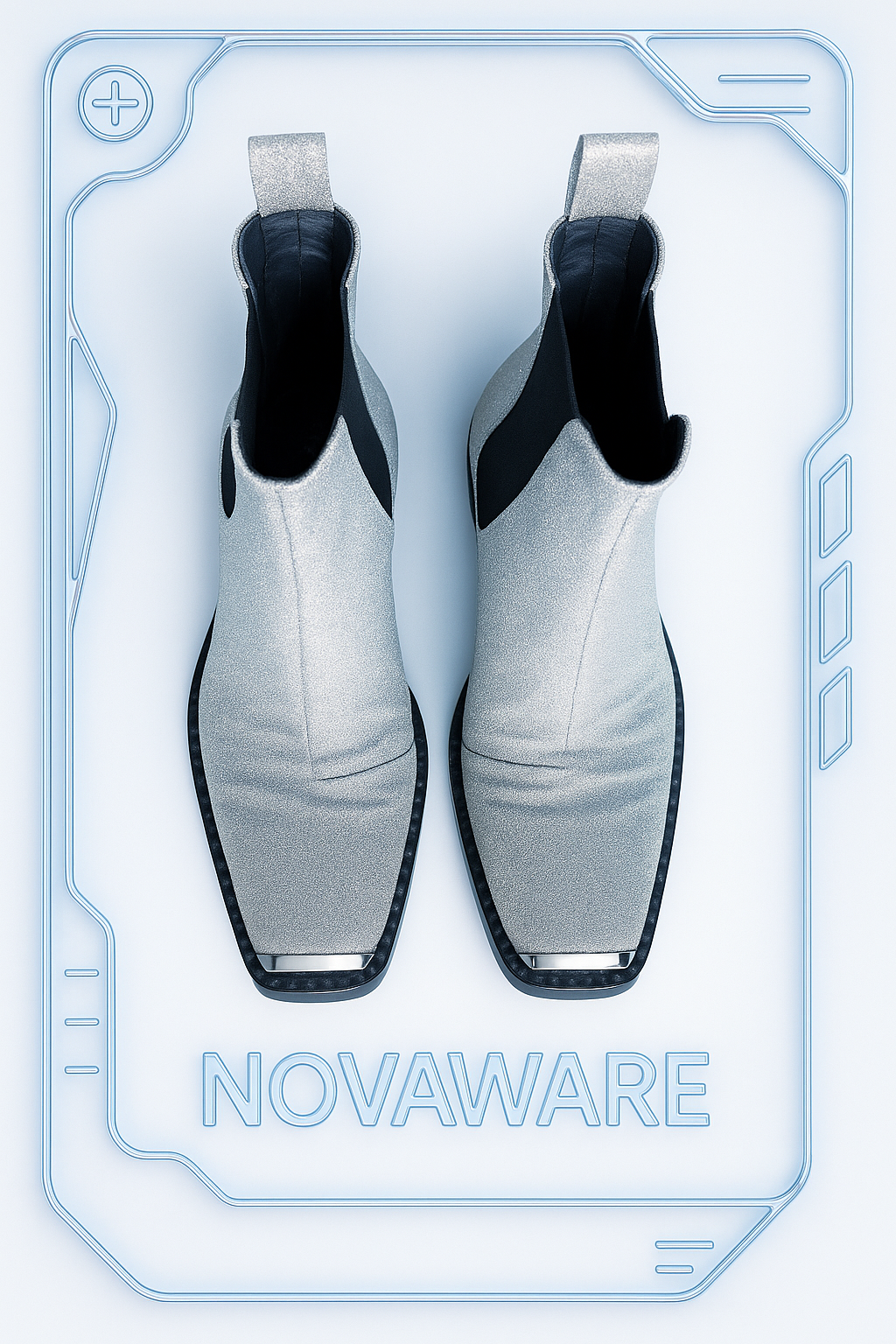 Calvin Klein 205W39NYC Silver Glitter Western Boots