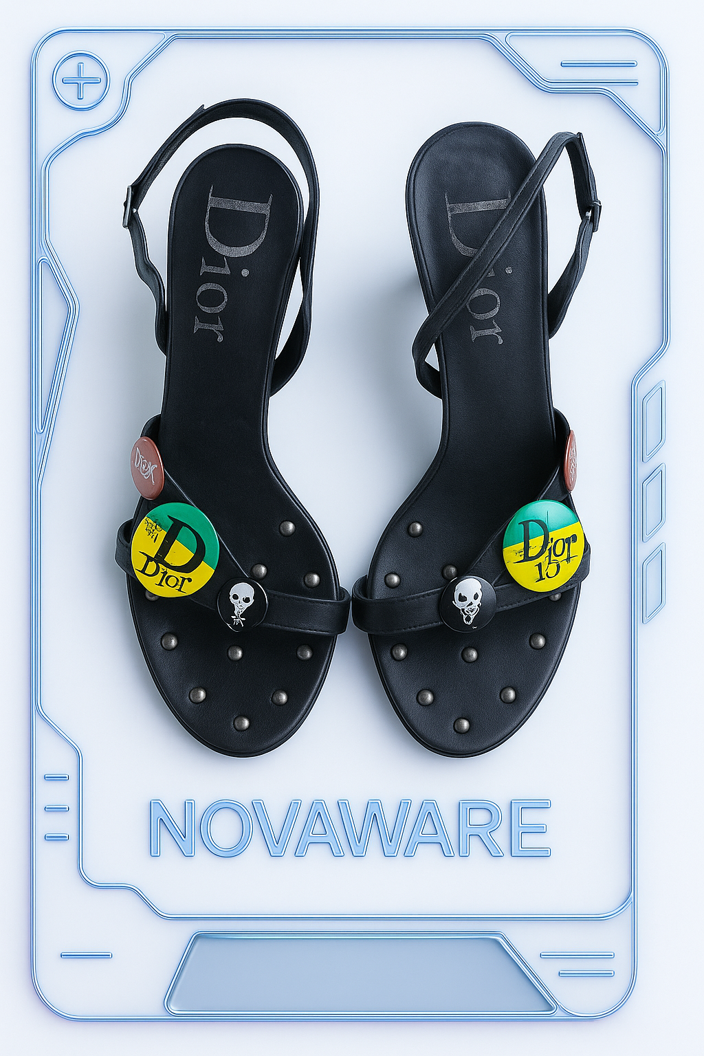 Christian Dior by John Galliano Punk Badge Studded Sandals