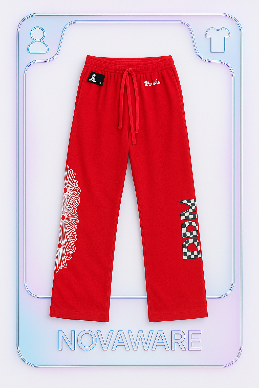 Chrome Hearts Red Mesh Track Pants with Cross Graphic & “Fuck” Motif