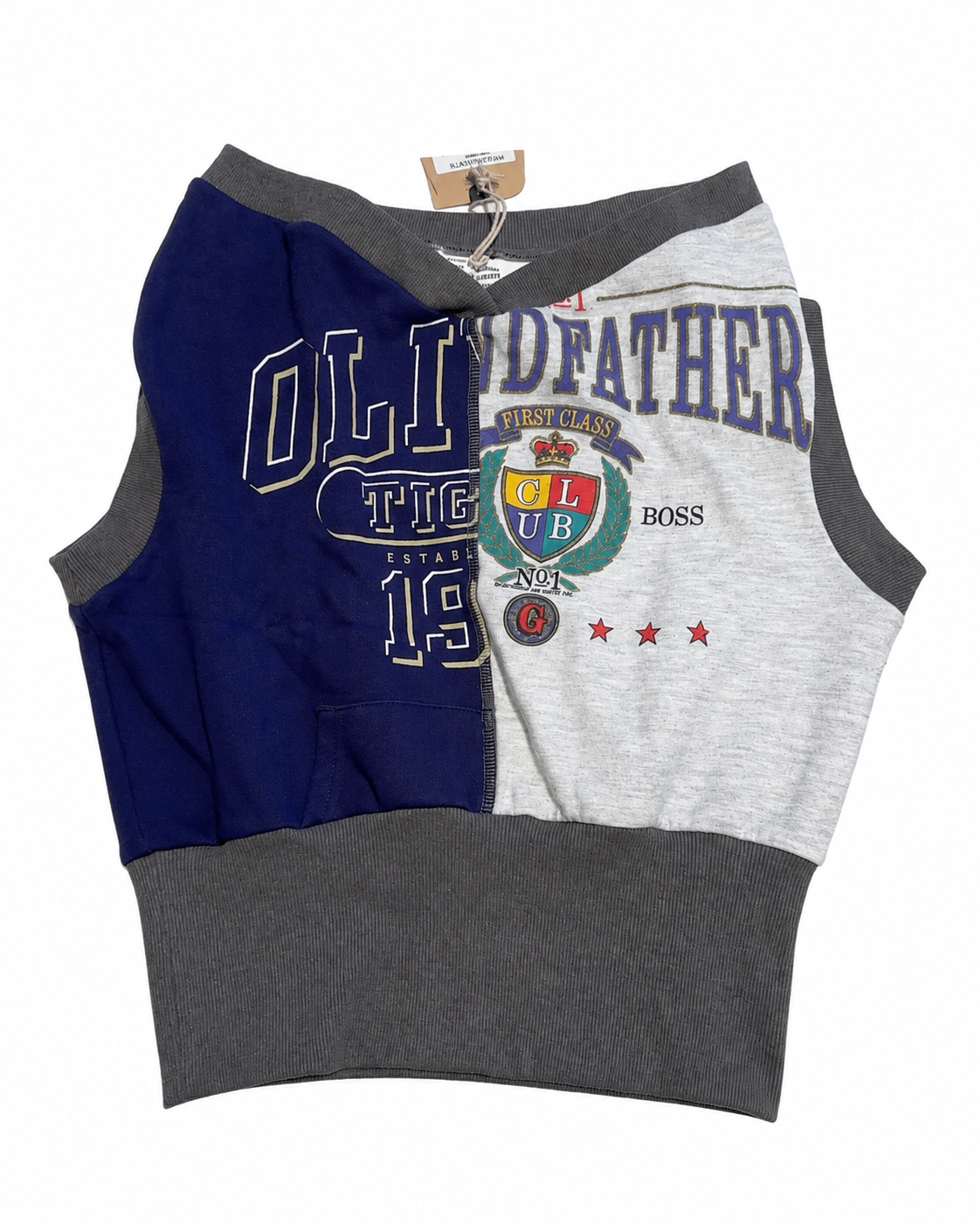 Re-Made Y2K Patchwork Color-Block Sleeveless Sweatshirt