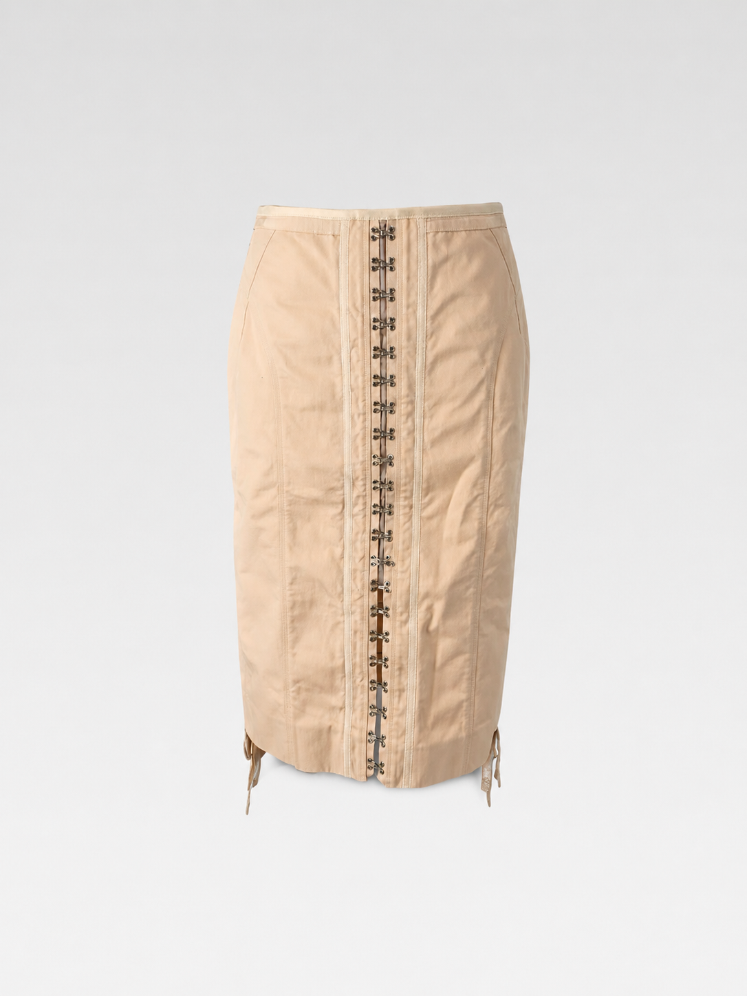 Louis Vuitton Spring/Summer 2007 Runway Lace-Up Pencil Skirt – Rare Blush Pink Corset Archive Piece