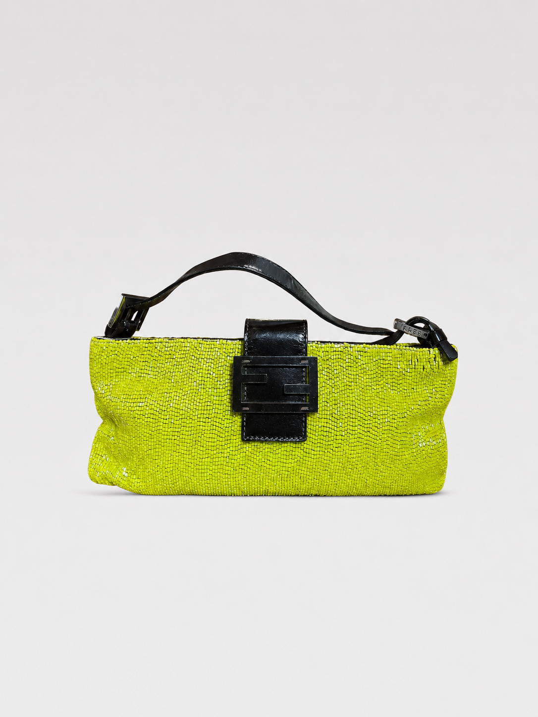Fendi Lemon Yellow Beaded Baguette Bag – Fully Hand-Beaded Long Baguette Rare Colorway