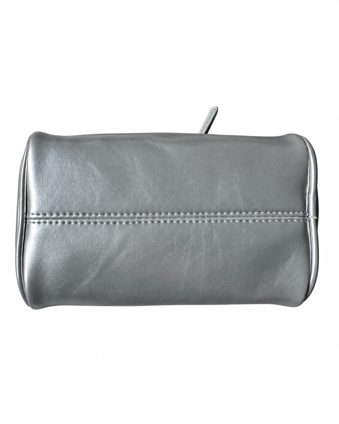 Silver Korean-Style Top Handle & Crossbody Bag with Handmade Seashell & Conch Wine Bottle Keychain Charm Set