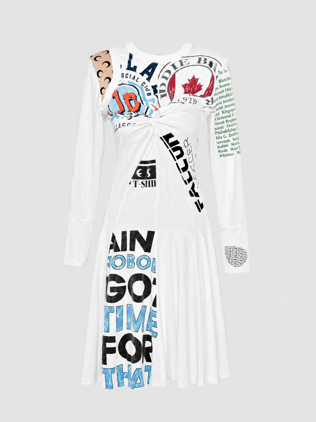 Marine Serre Regenerated Graphic Long Sleeve Dress