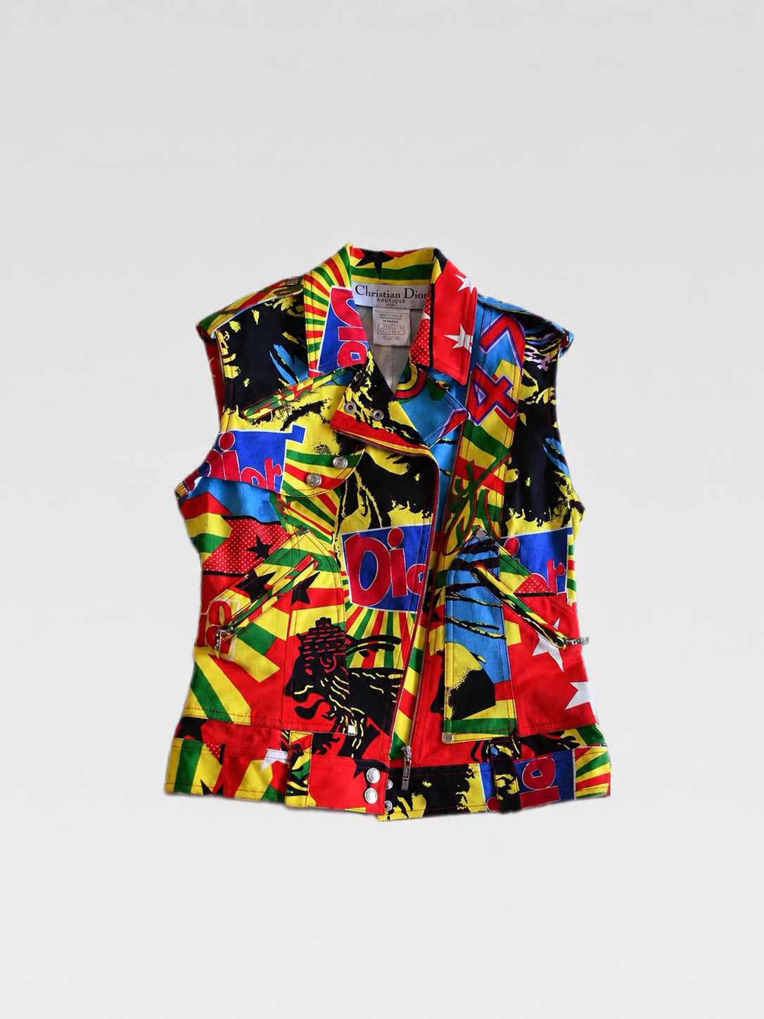 Christian Dior by John Galliano Rasta Graphic Print Vest Deadstock Rare Archive Runway Piece
